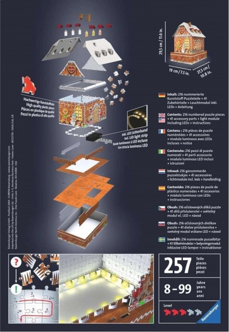 RAVENSBURGER Świecące 3D puzzle Nocna edycja Chatka z piernika 216 elementów