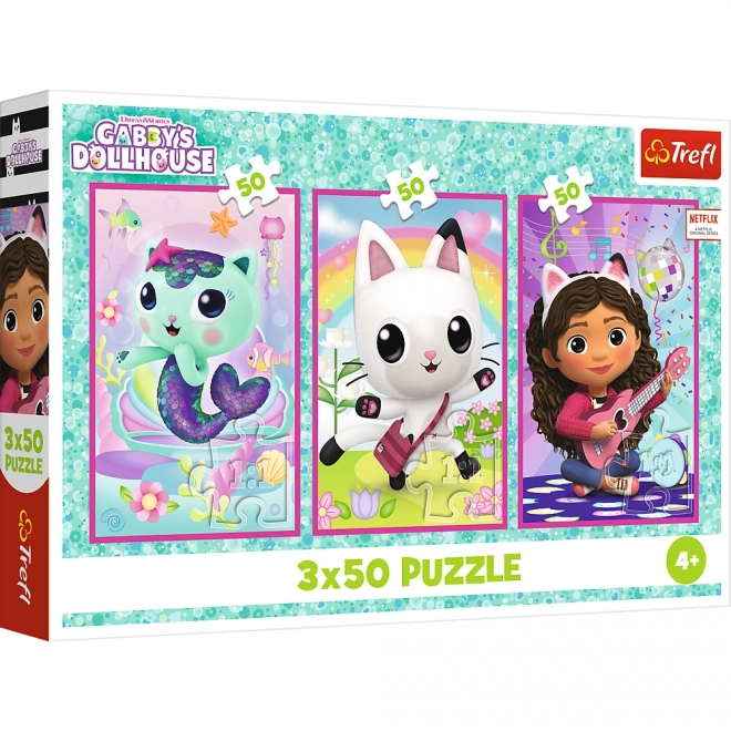 Puzzle 3x50 - Gabby's Dollhouse: Poznaj Gabby i kotki