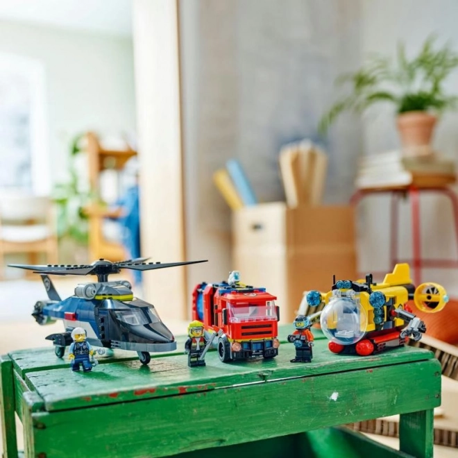 LEGO® City 60462 Remix: Helikopter, wóz strażacki i łódź podwodna