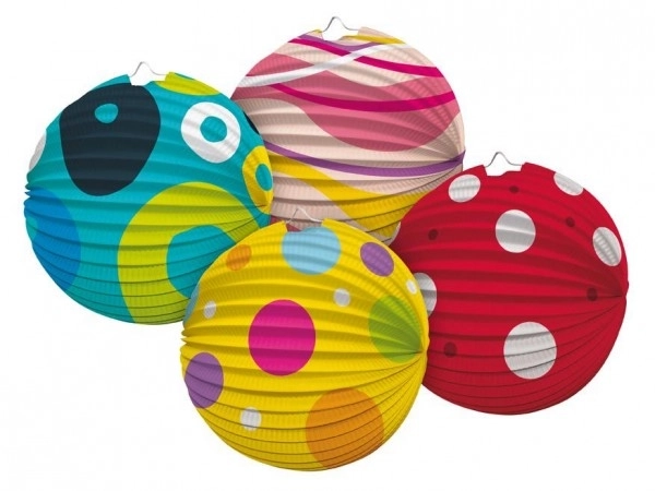 Lampion kula średnica 25cm 4 rodzaje w woreczku (bez kijka) karnawał