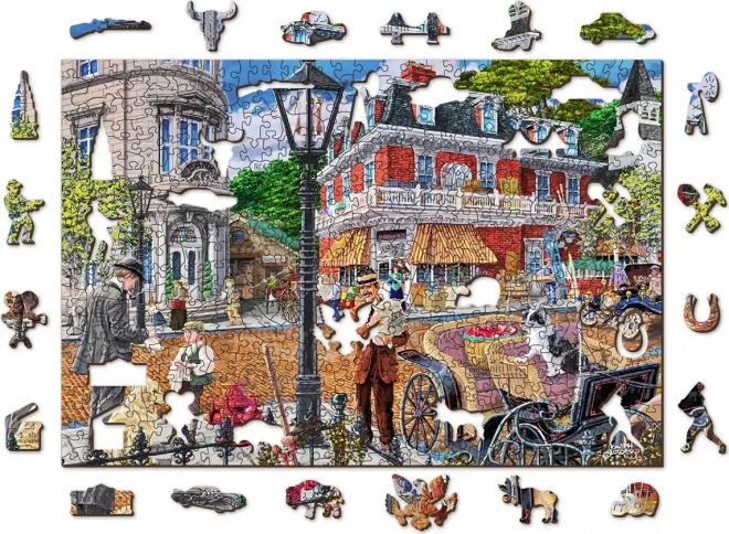 WOODEN CITY drewniane dwustronne puzzle Główna ulica, 505 elementów