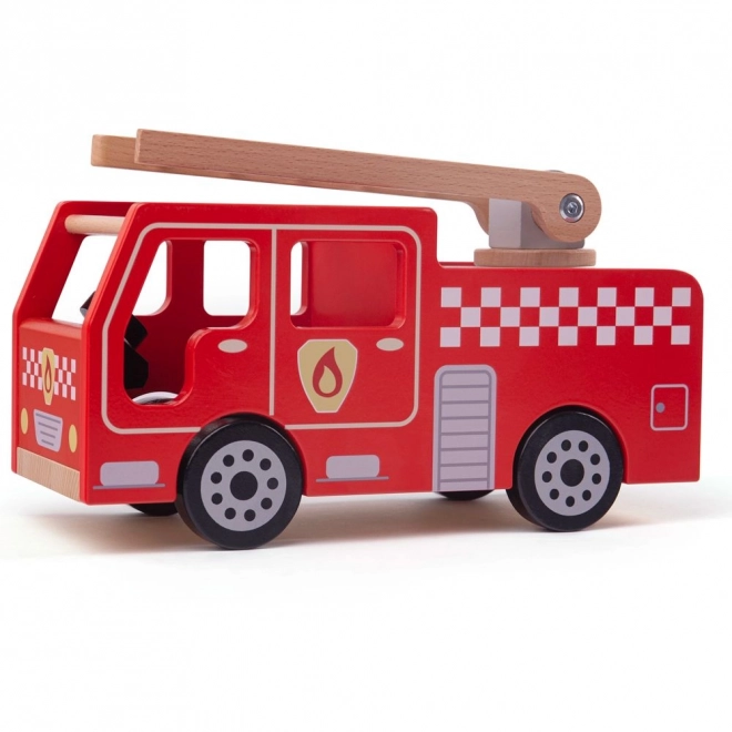 Bigjigs Toys Drewniane strażackie auto