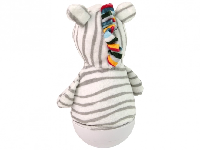 Dziecięca huśtawka zebra z lampką i melodią