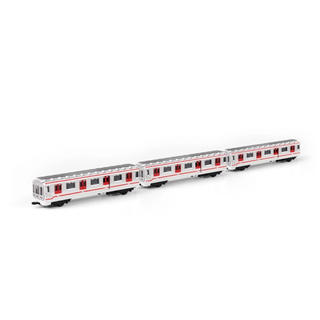 Praskie metro metalowe 16 cm z napędem do tyłu w pudełku 19,5x7x6 cm