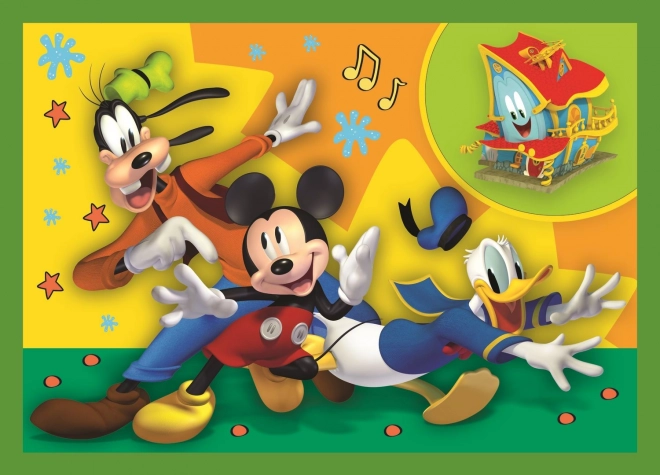 Puzzle 4w1 Mickey wśród przyjaciół
