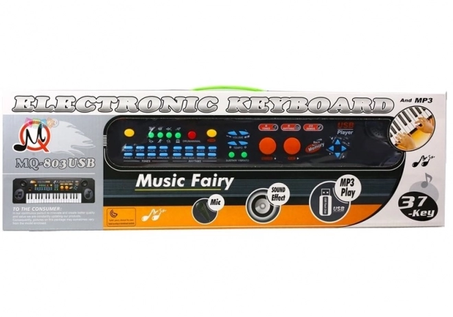 Keyboard organowy z mikrofonem 37 klawiszy USB