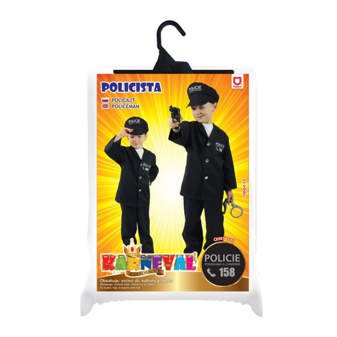 Dziecięcy kostium policjanta z czapką - czeski nadruk (S)