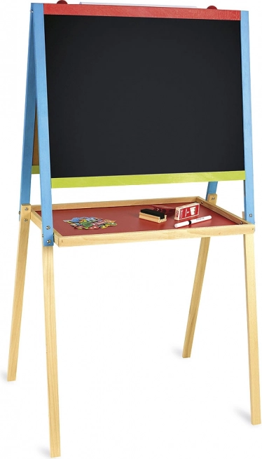 Drewniana tablica multiaktywna 56 × 43 cm z akcesoriami