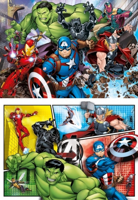 Puzzle 2x60 elementów Super Kolor - Avengers