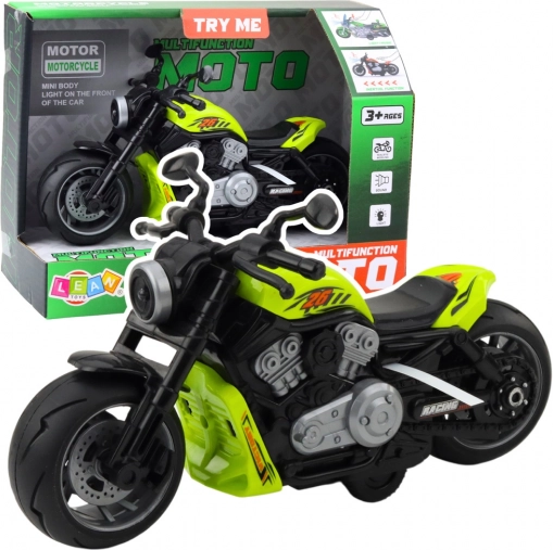 Zielony motocykl zabawka z efektami