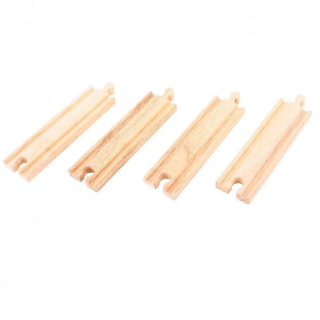 Średnie drewniane proste tory Bigjigs Rail 16 cm