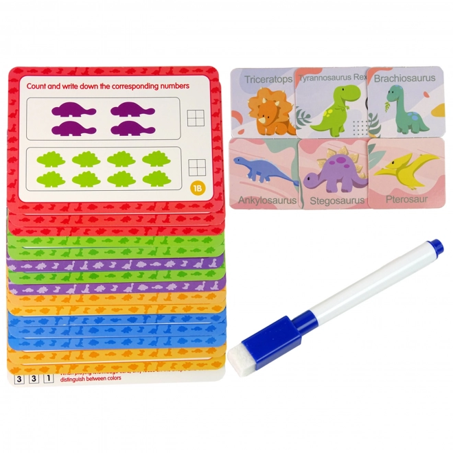 WOOPIE Edukacyjny Zestaw Nauka Liczenia Montessori Dino Układanka 95 szt.