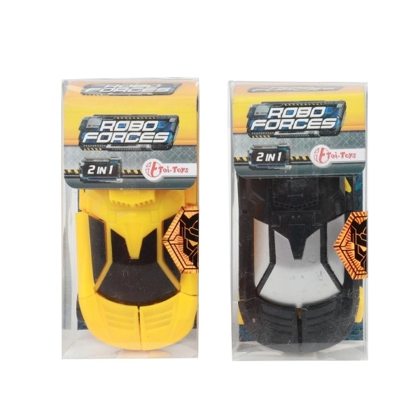 Transformer auto/robot plastik 10 cm mix kolorów w plastikowym pudełku 5x10,5 cm