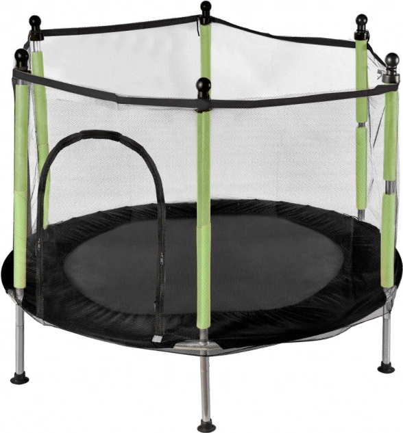 ogrodowa trampolina dla dzieci z siatką zielona 140 cm