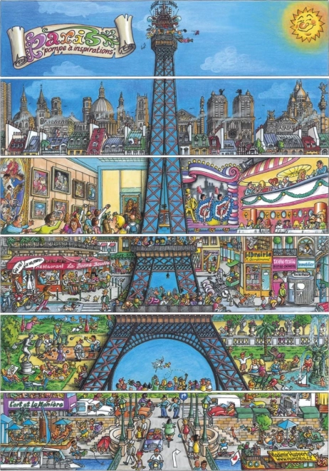 Puzzle Wieża Eiffla 500 elementów rysowana