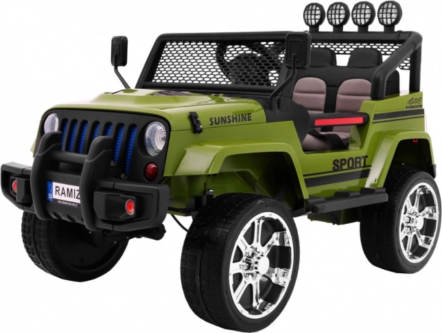 dziecięcy elektryczny samochód Raptor Drifter 4x4 zielony z pilotem i MP3