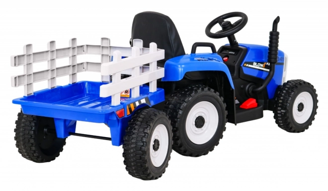 Dziecięcy traktor z przyczepą niebieski