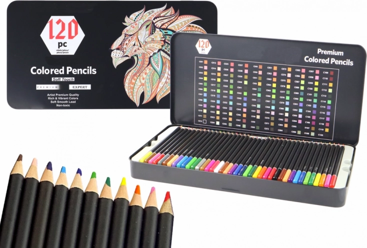 Zestaw premium kredek 120 sztuk różne odcienie