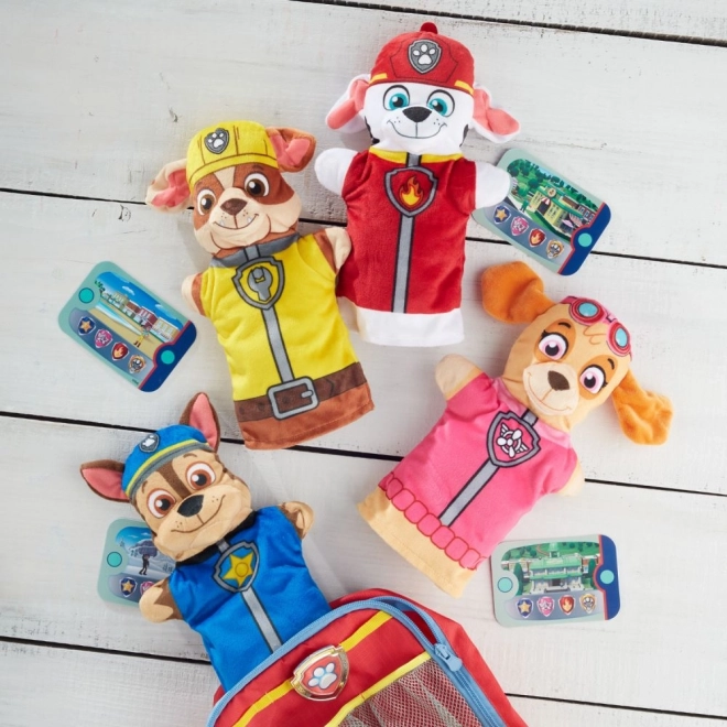 Pacynki 4 szt. tkanina Psi Patrol/Paw Patrol w pudełku 26x30x6cm