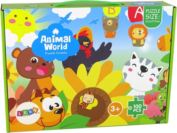Puzzle dla dzieci ze zwierzątkami 100 elementów