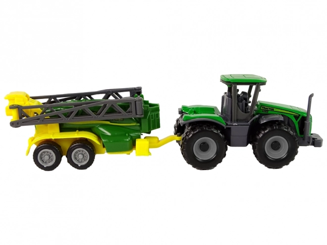 Pojazd rolniczy Traktor z opryskiwaczem Zielony