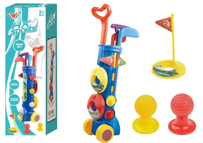 Duży zestaw do gry w minigolfa + wózek golfowy