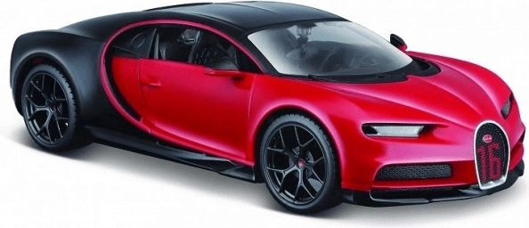 Model samochodu Bugatti Chiron Sport czarno‑czerwony