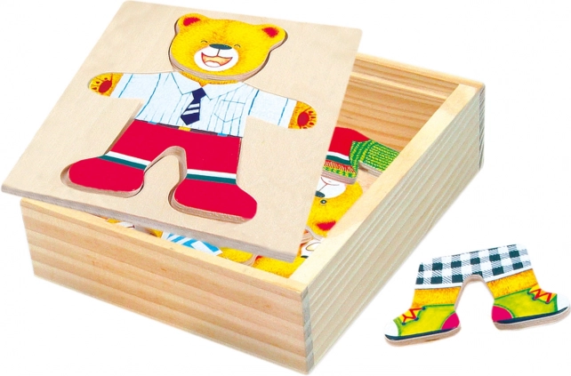 Puzzle Bino z szafką i misiem