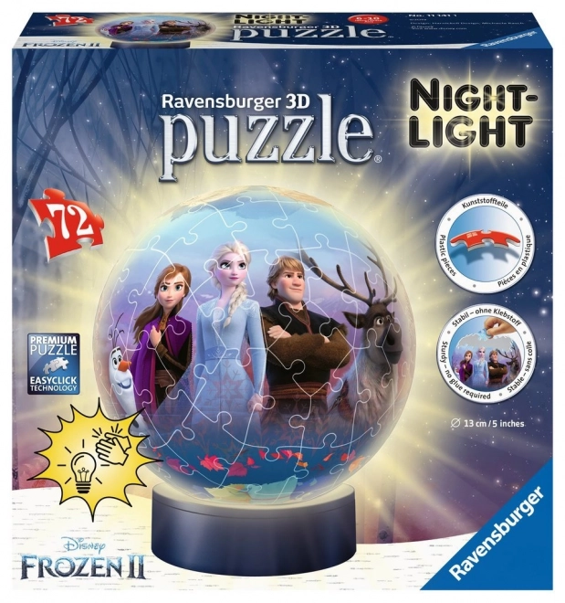 RAVENSBURGER Świecący puzzleball Kraina lodu 2, 72 elementy