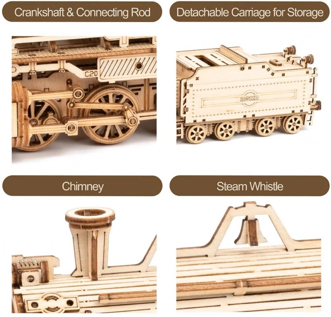 Lokomotywa - Ekspres Parowy - 3D drewniane puzzle