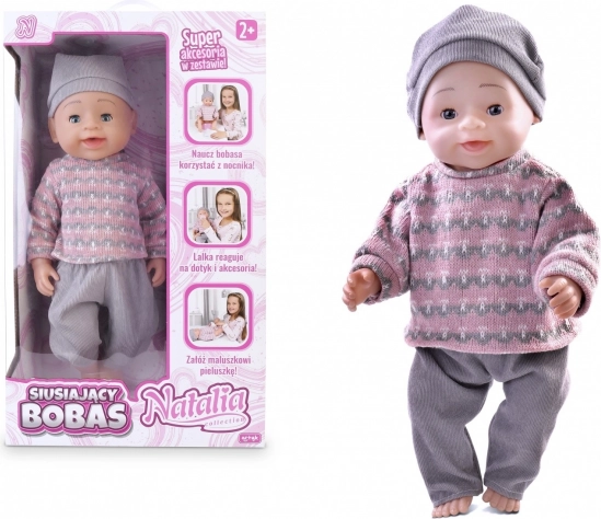 Interaktywna lalka siusiająca 43 cm NATALIA COLLECTION