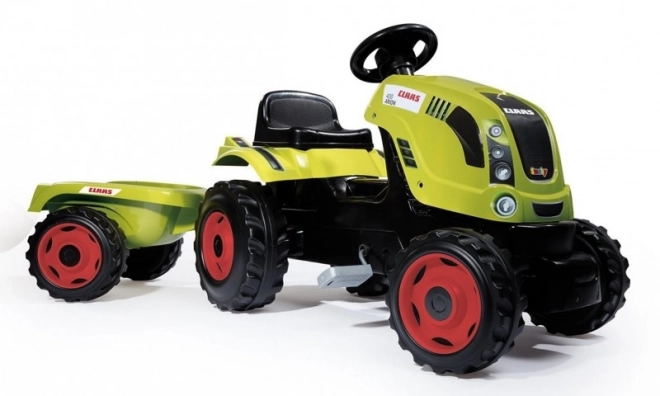 Traktor na pedały CLAAS Arion 400 z przyczepką zielony