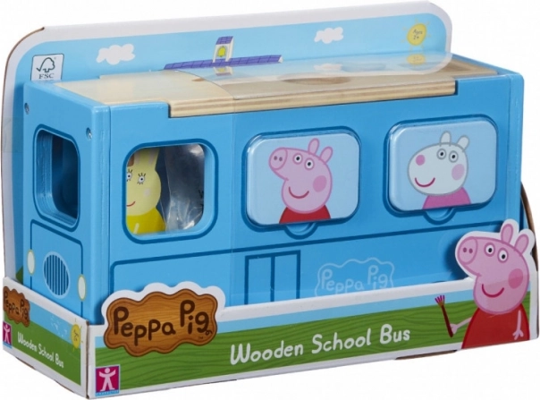 Drewniana układanka szkolny autobus ŚWINKA PEPPA