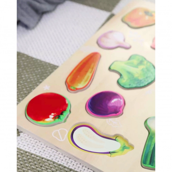 Drewniana montessori układanka z warzywami