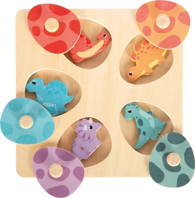 Drewniane puzzle pamięciowe dinozaury