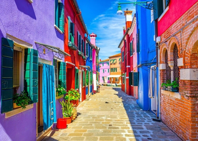 Puzzle Kolorowe domki na wyspie Burano 500 elementów