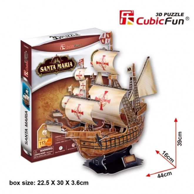 Puzzle 3D Statek Santa Maria