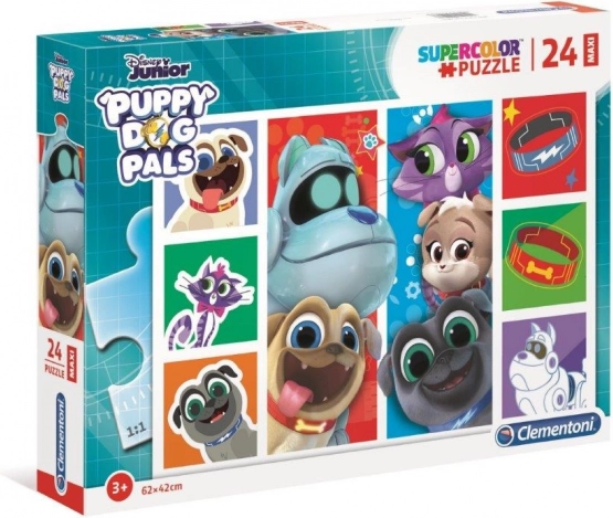 Puzzle 24 elementy Maxi Super Kolor PUPPY DOG PALS Clementoni
