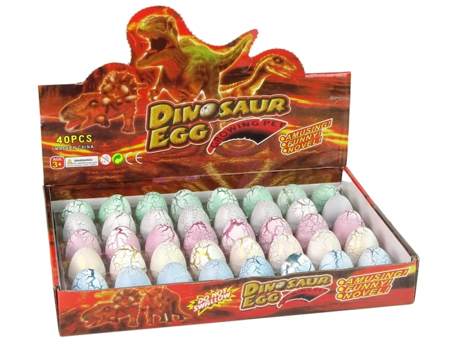 Wyłaniające się magiczne jajo dinozaura 4 cm białe