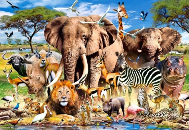 Puzzle 260 elementów Zwierzęta Sawanny