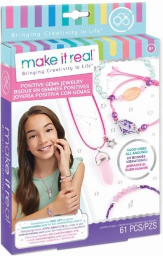 MAKE IT REAL zestaw do tworzenia biżuterii Positive Gems – naszyjnik i 3 bransoletki