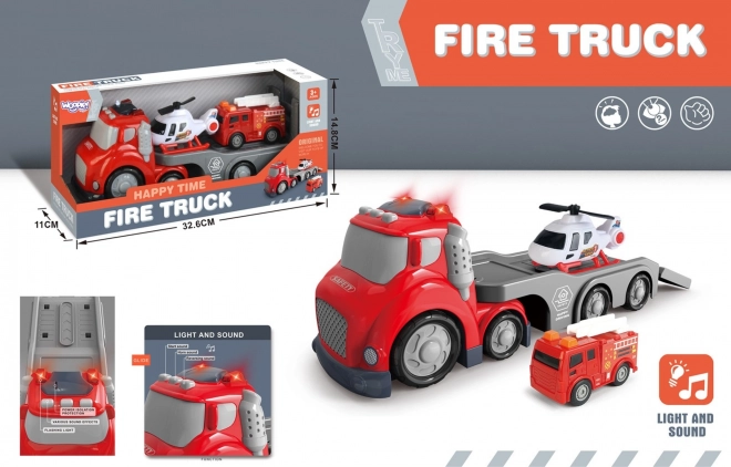 Czerwona Strażacka Furgonetka CITY TRUCK z Efektami Dźwiękowymi i Świetlnymi