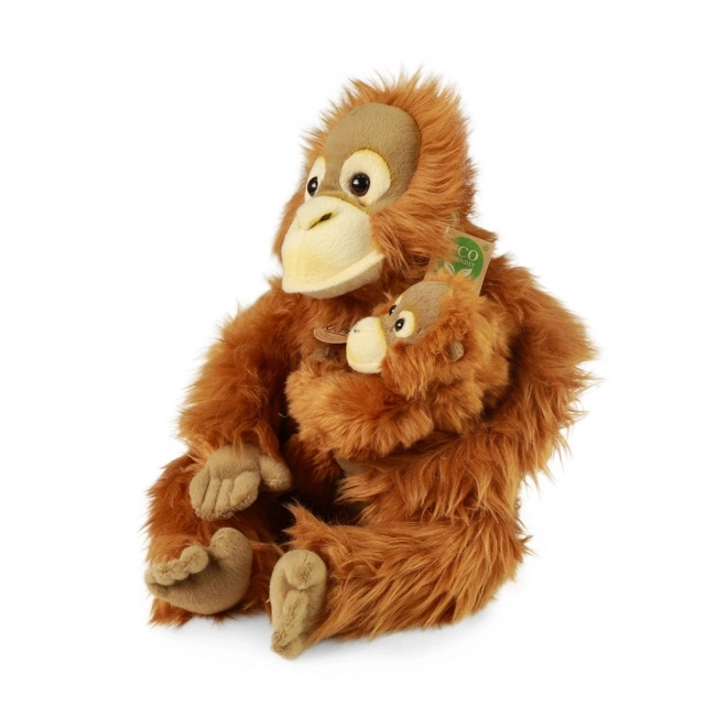 Pluszowy orangutan z młodym 28 cm EKOLOGICZNY