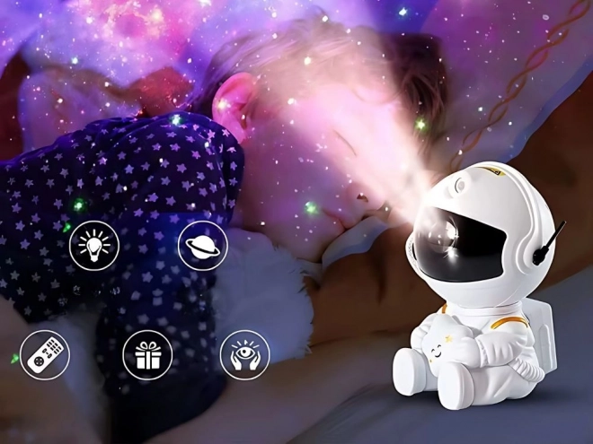 Projektor Gwiezdny siedzący astronauta z pilotem