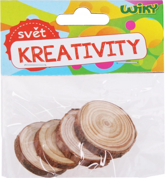 Drewniane krążki 3–4 cm, zestaw 4 szt.