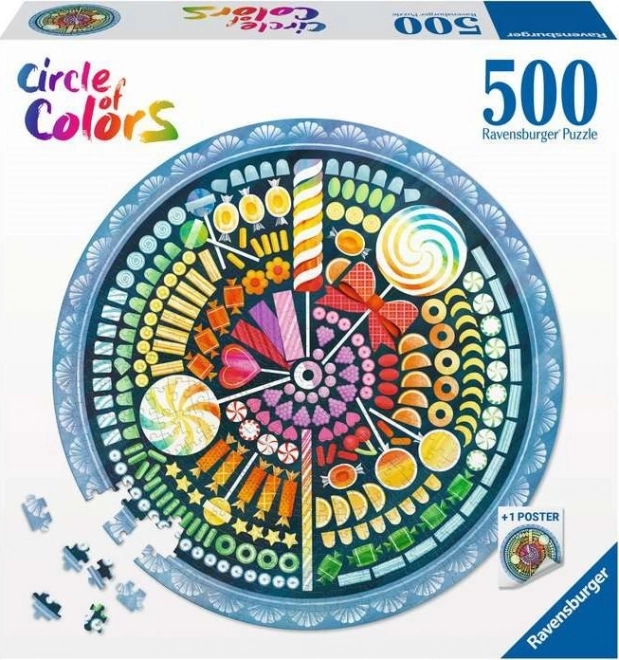Puzzle Ravensburger Koło kolorów Słodycze 500 szt.