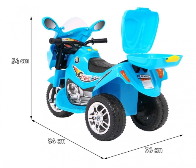 Trójkołowiec BJX-088 motocykl elektryczny + dźwięki + światła – Niebieska