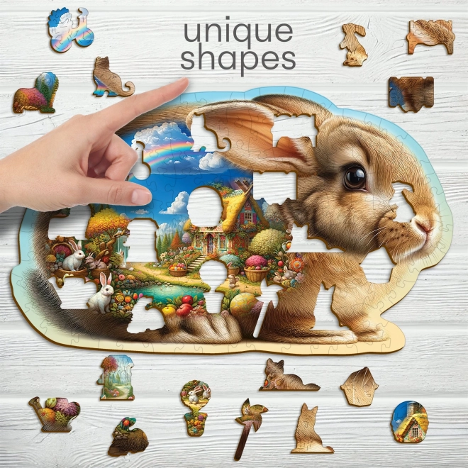 Drewniane puzzle Króliczek od Wooden City