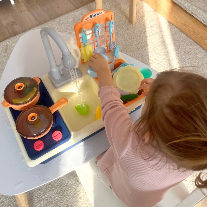 Kuchenka dla dzieci 2w1 z umywalką i kuchenką