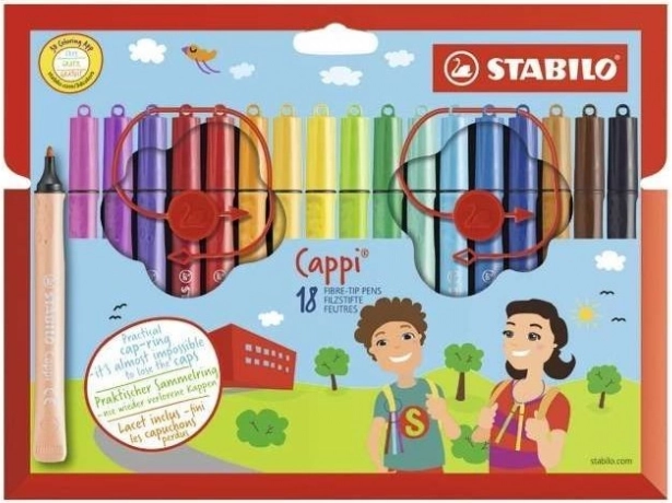 Flamastry STABILO Cappi – zestaw 18 szt.